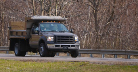 dump truck on the road